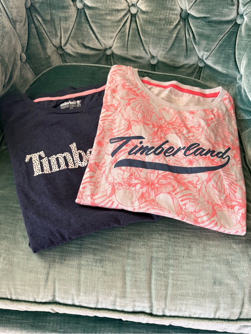 NWOT Timberland Floral Pink and Navy Short Sleeve Tshirt Bundle